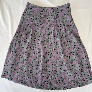 Jaclyn Smith Floral Flowy Midi Skirt - Lavender and Green